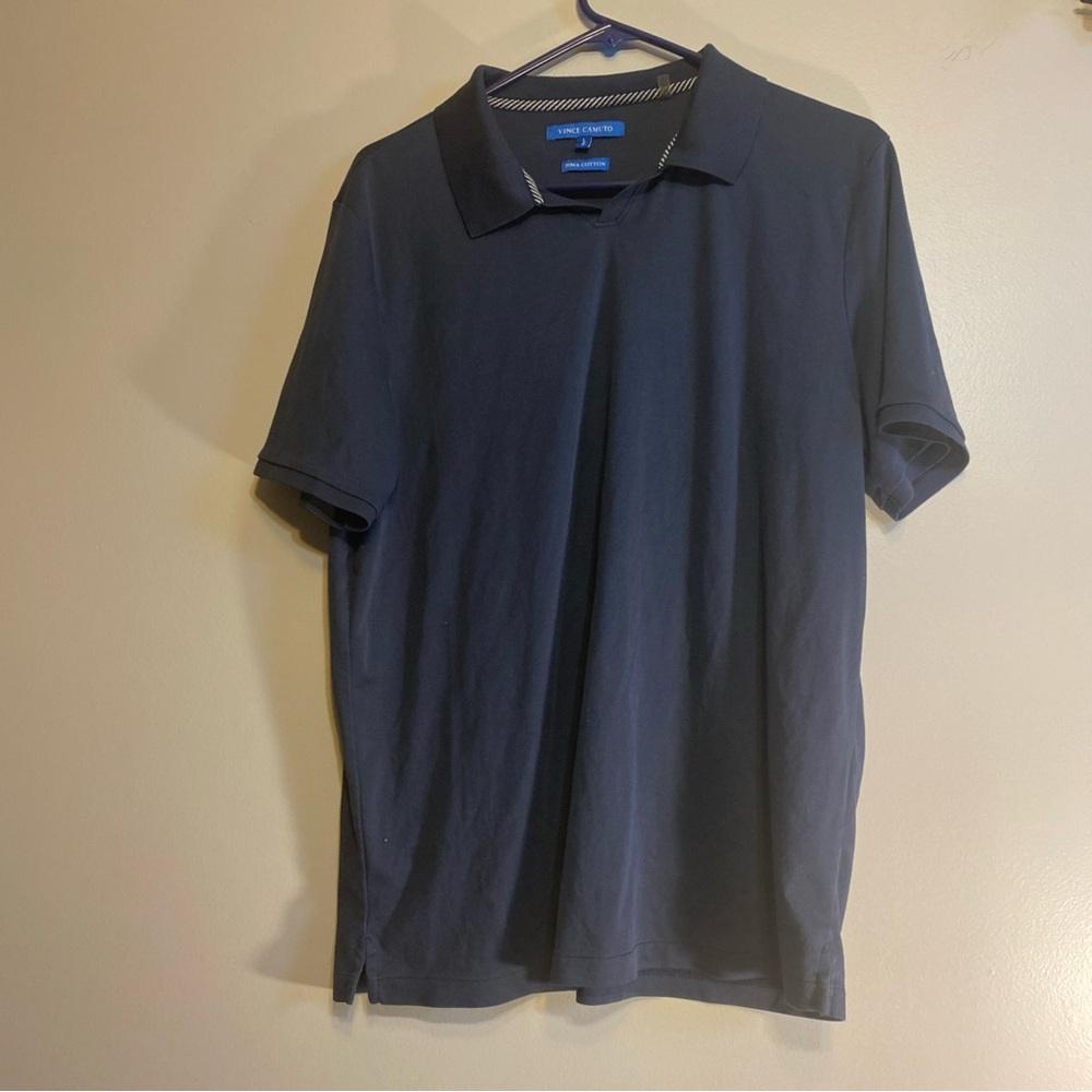 Vince Camuto Men's Black Pima‎ Cotton  Polo Shirt  Size L